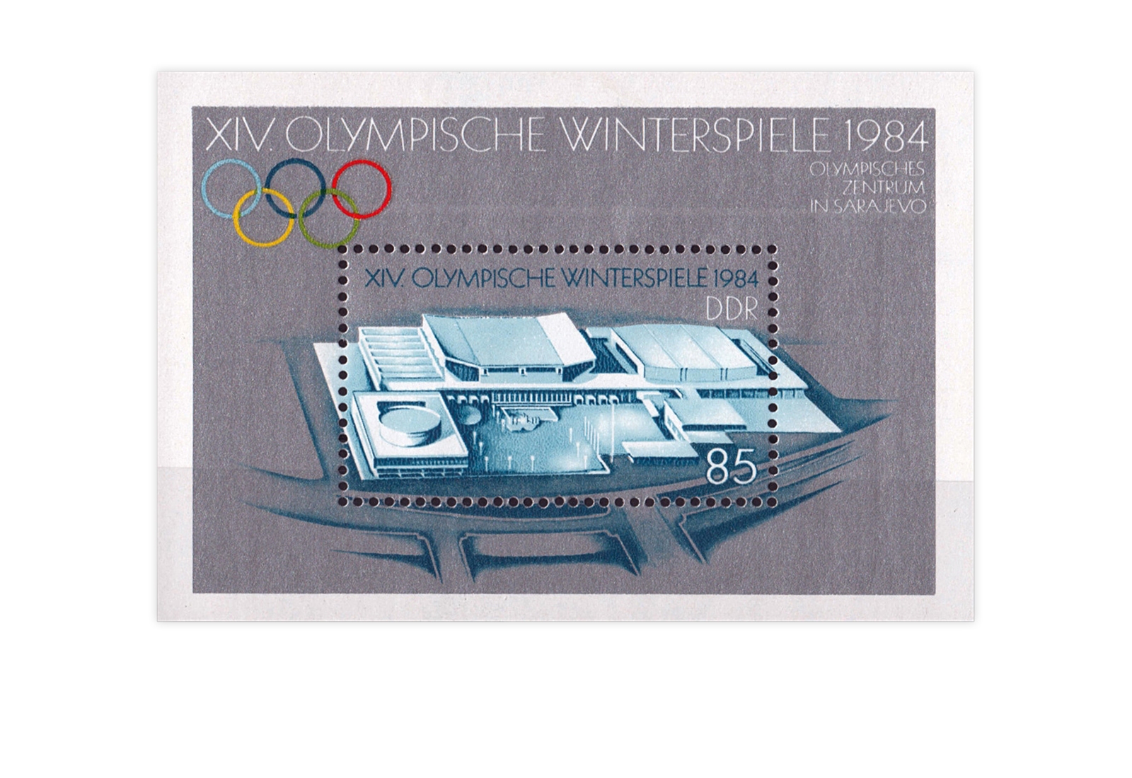 DDR Block 74 Olympische Winterspiele 1984 gestempelt
