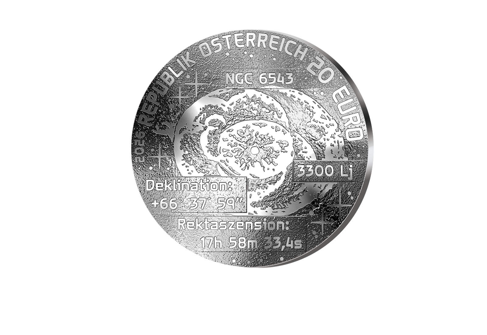 20 Euro Silbermünze 2026 Österreich Katzenaugennebel - Serie: Schönheit des Universums