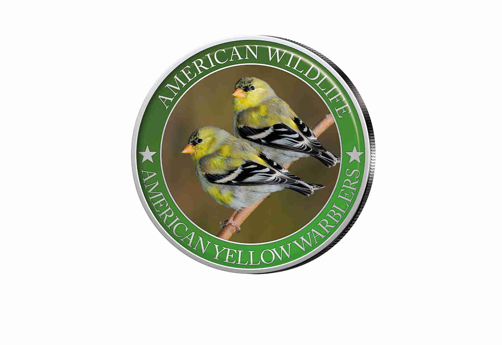 1/2 Dollar USA American Yellow Warbler Serie American Wildlife mit Farbapplikation