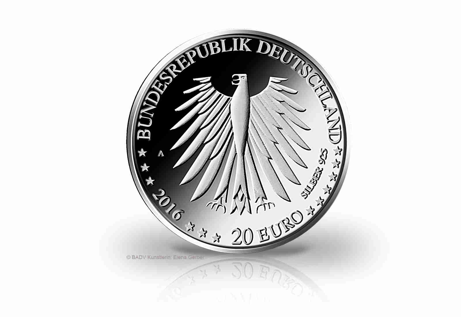 20 Euro Silbermünze 2016 Deutschland Grimms Märchen - Rotkäppchen st
