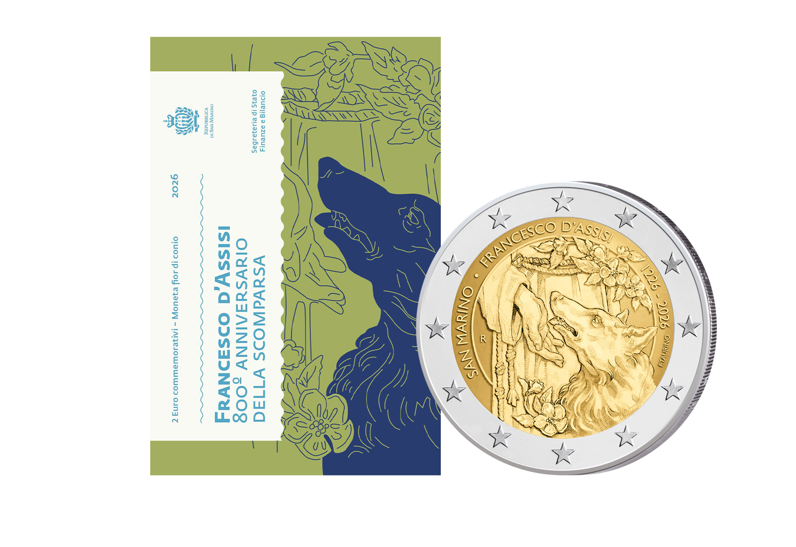 2 Euro 2026 San Marino 800. Todestag Franz von Assisi st