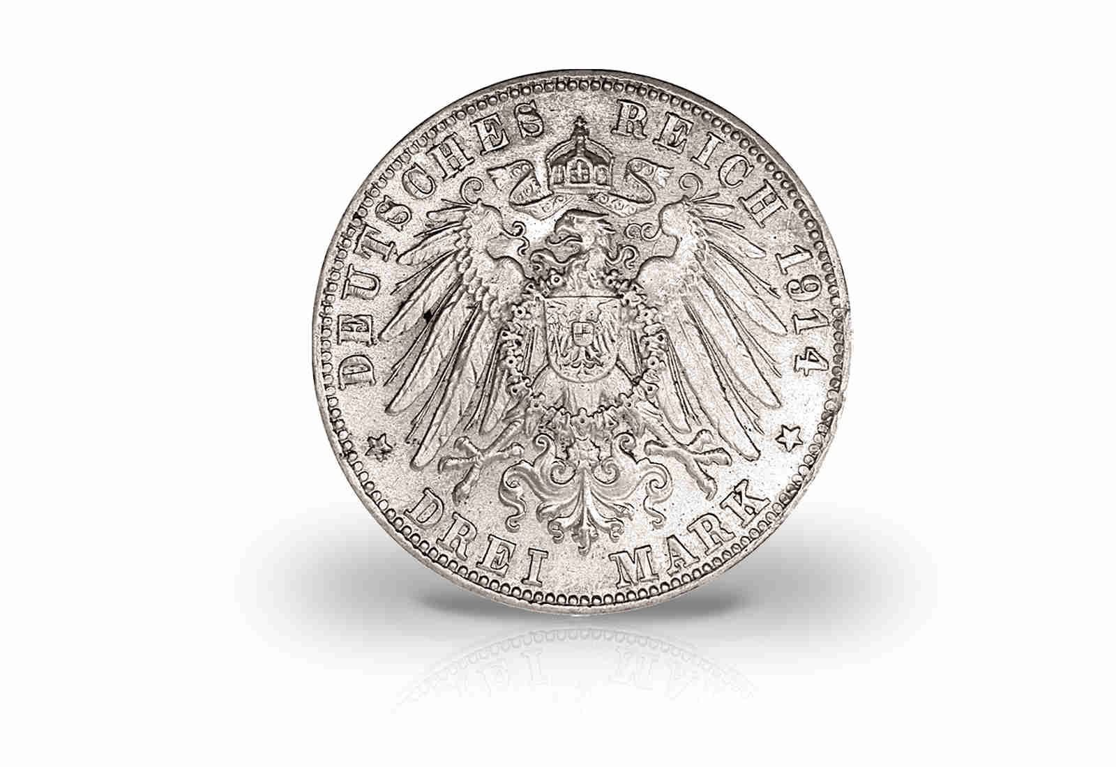 3 Mark 1914 Deutsches Kaiserreich Bayern König Ludwig III. Jaeger-Nr. 52