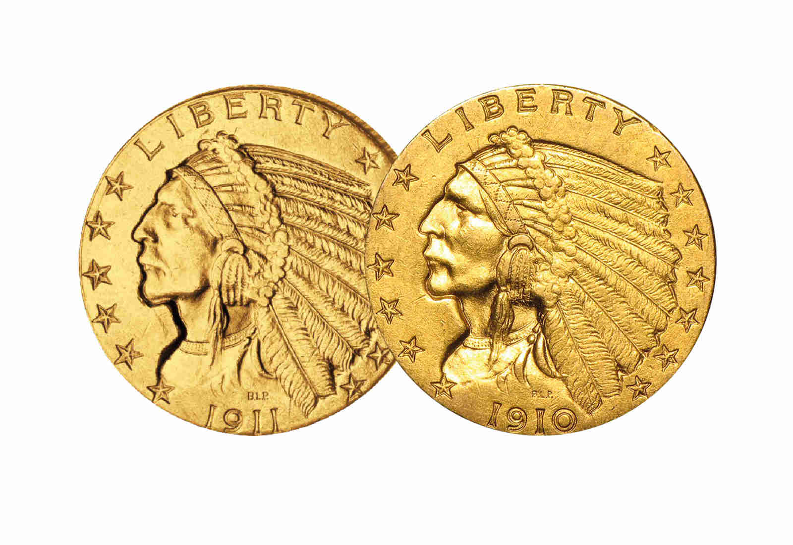 2,5$ und 5$ 2er Spar-Set USA Indian Head im Etui