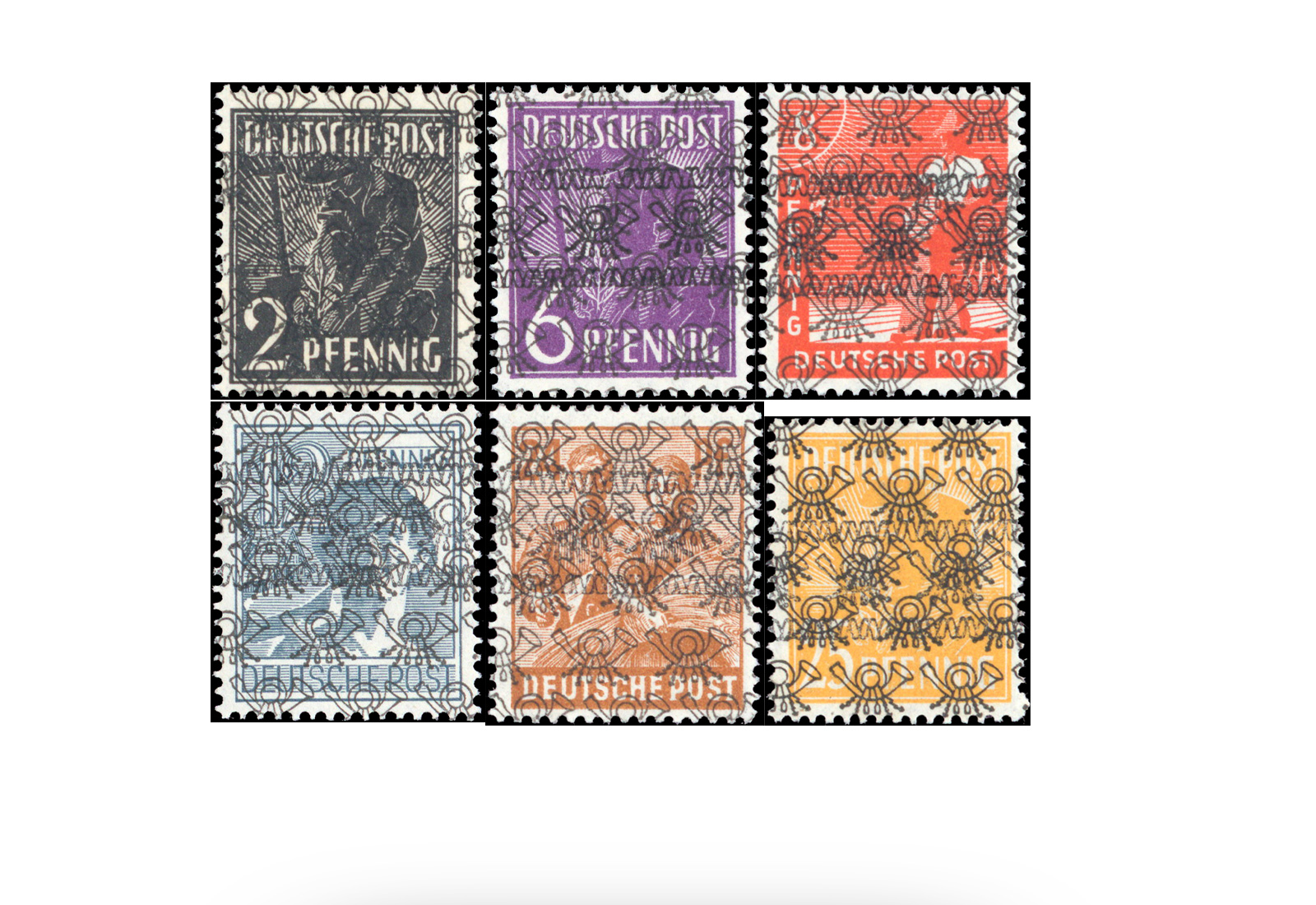 Bizone Zwitter-Aufdrucke-Lot Band und Netzaufdruck 6 Marken **