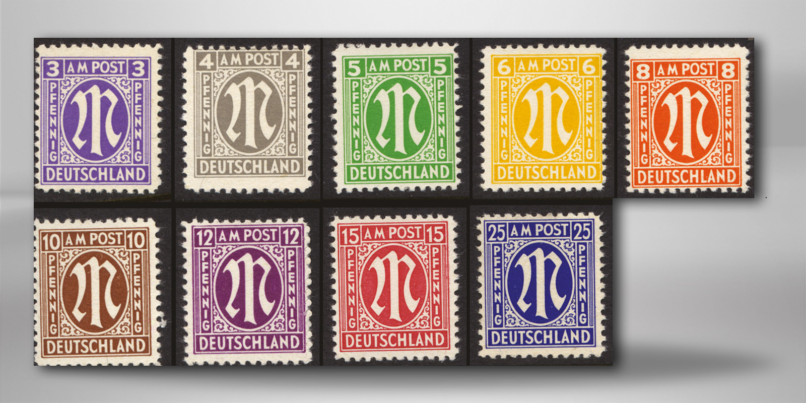 Bizone Michel-Nr. I-IX I postfrisch geprüft 9 Marken