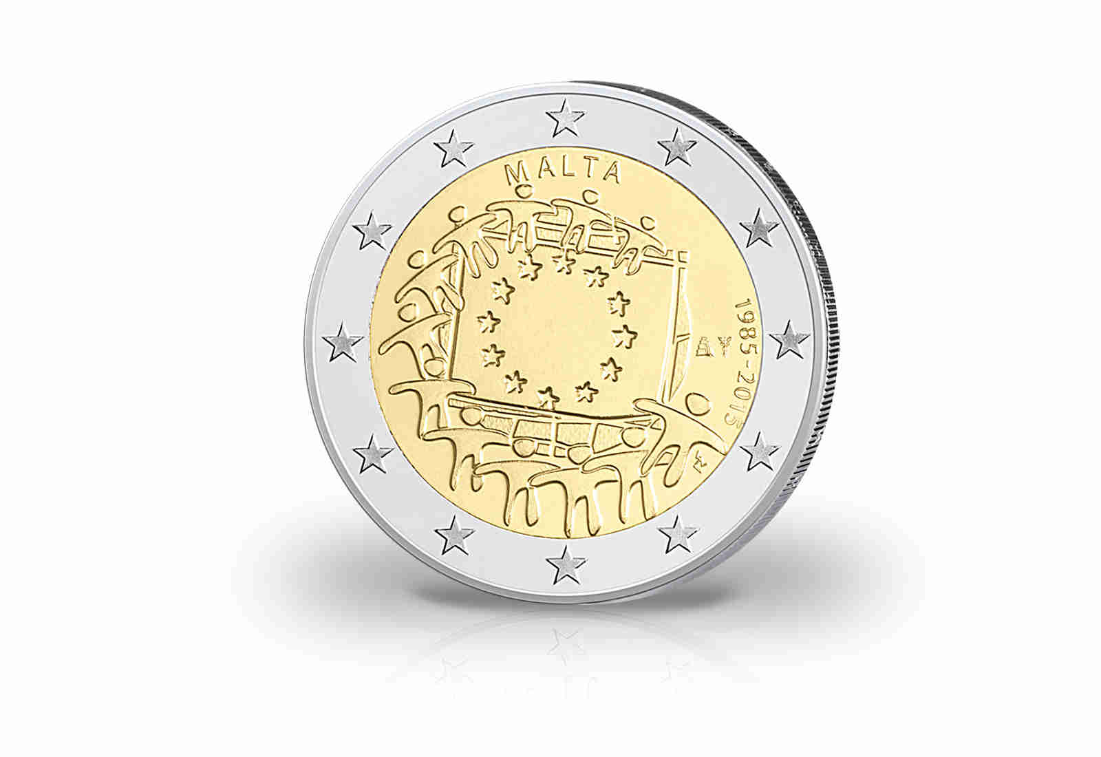 2 Euro 2015 Malta 30 Jahre Europaflagge Gemeinschaftsausgabe bfr.