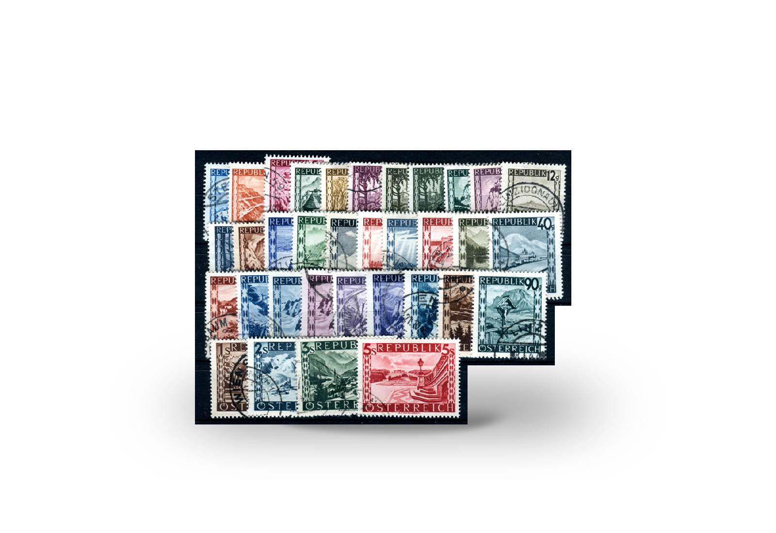 Österreich Freimarken Landschaften  Mi.Nr. 738/770 gestempelt