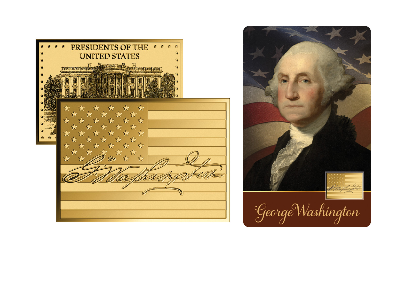 Goldcard Motiv George Washington mit 999/1000 Goldausgabe