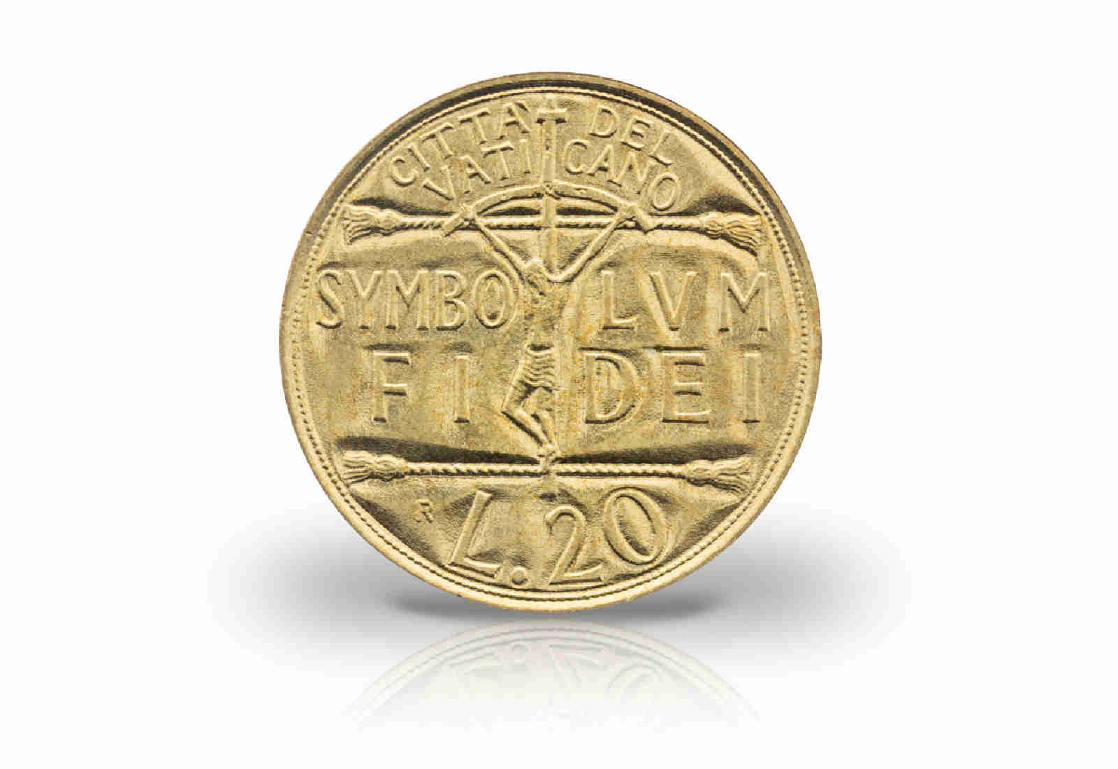 20 Lire 1993 Vatikan Papst Johannes Paul II. Kruzifix