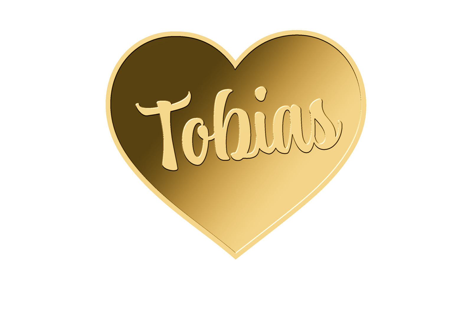 Goldmünze Motiv "Herz Tobias" 999/1000 Gold im Geschenketui