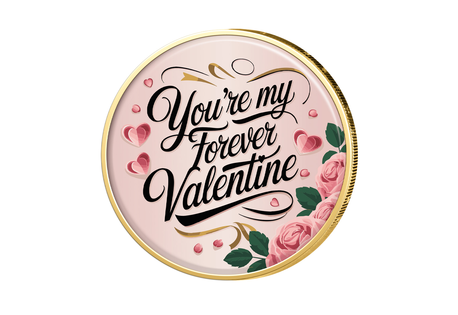 2 Euro vergoldet Valentinstag mit Farbmotiv