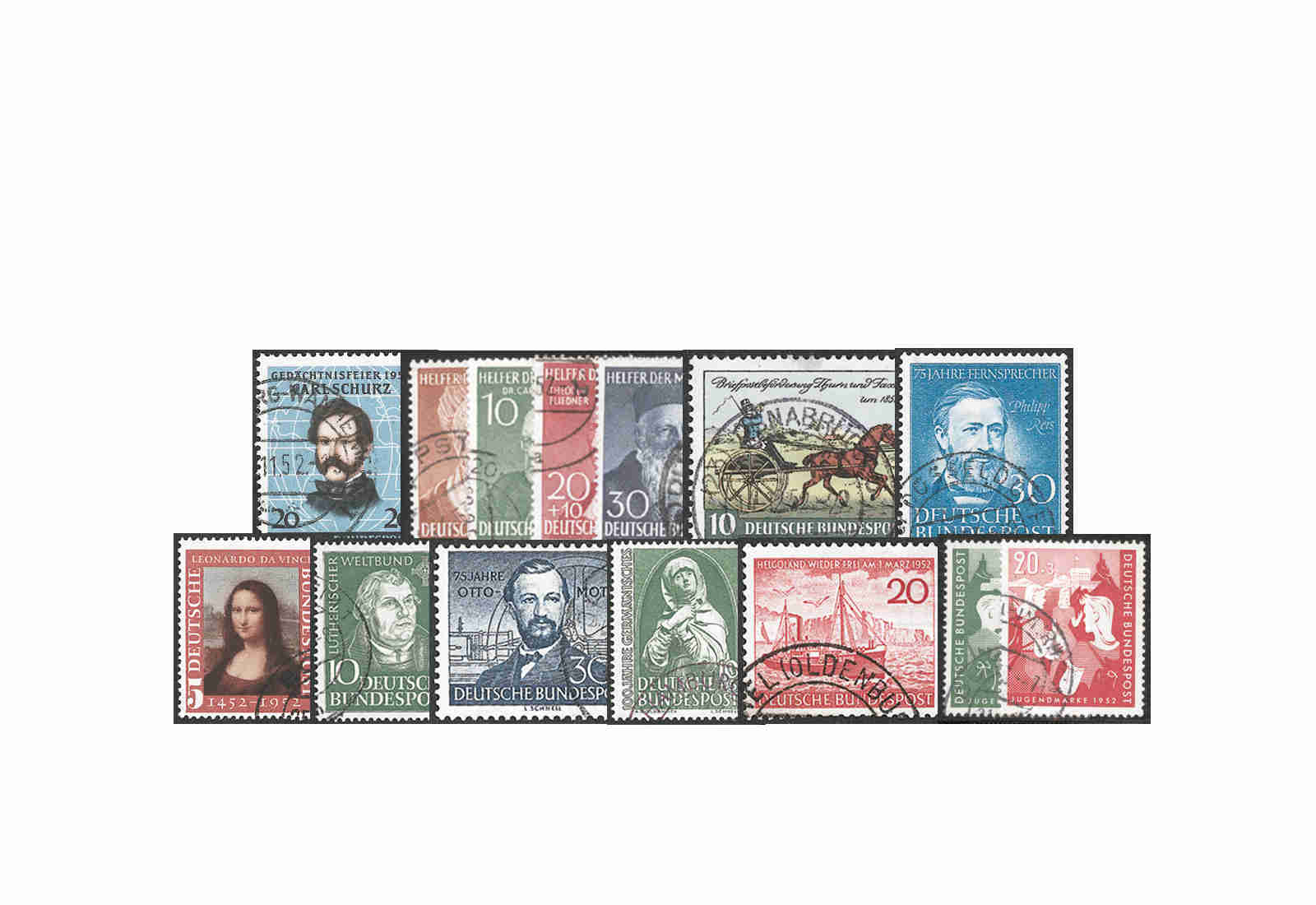 BRD Jahrgang 1952 Mi.Nr. 148-161 gestempelt