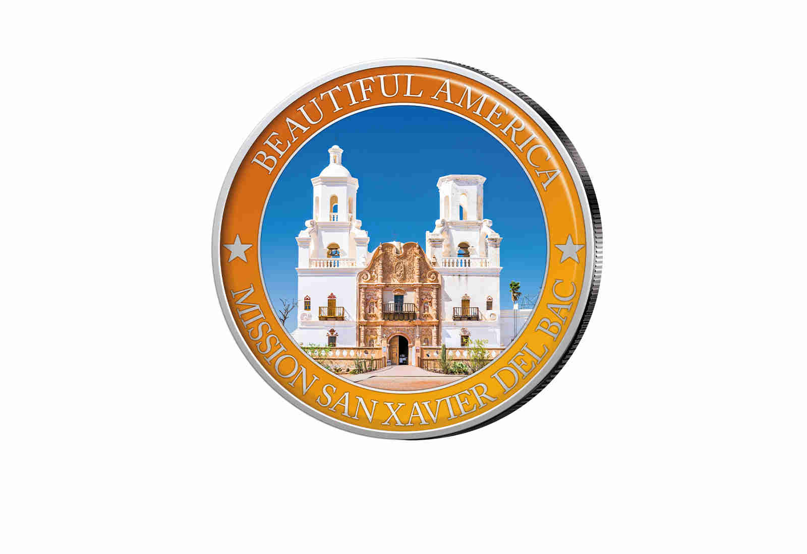 1/2 Dollar USA Mission San Xavier del Bac -Serie Beautiful America mit Farbapplikation