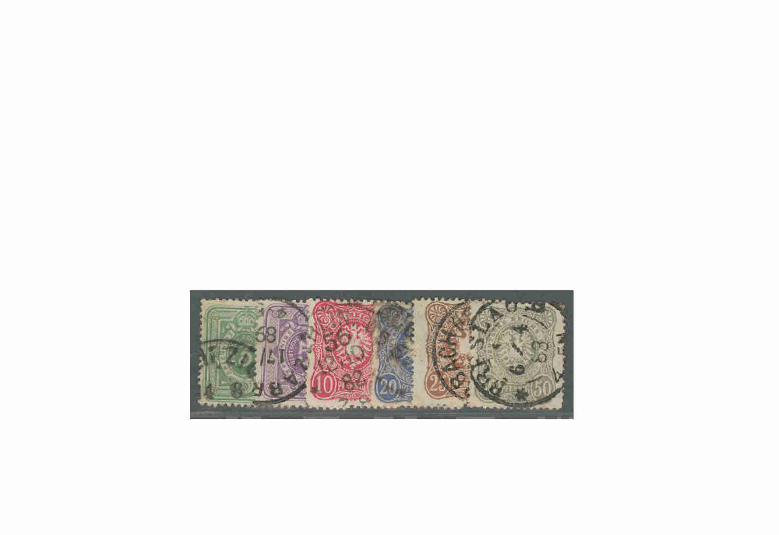 Briefmarken Deutsches Kaiserreich Reichsadler 1880 Michel-Nr. 39/44 II gestempelt