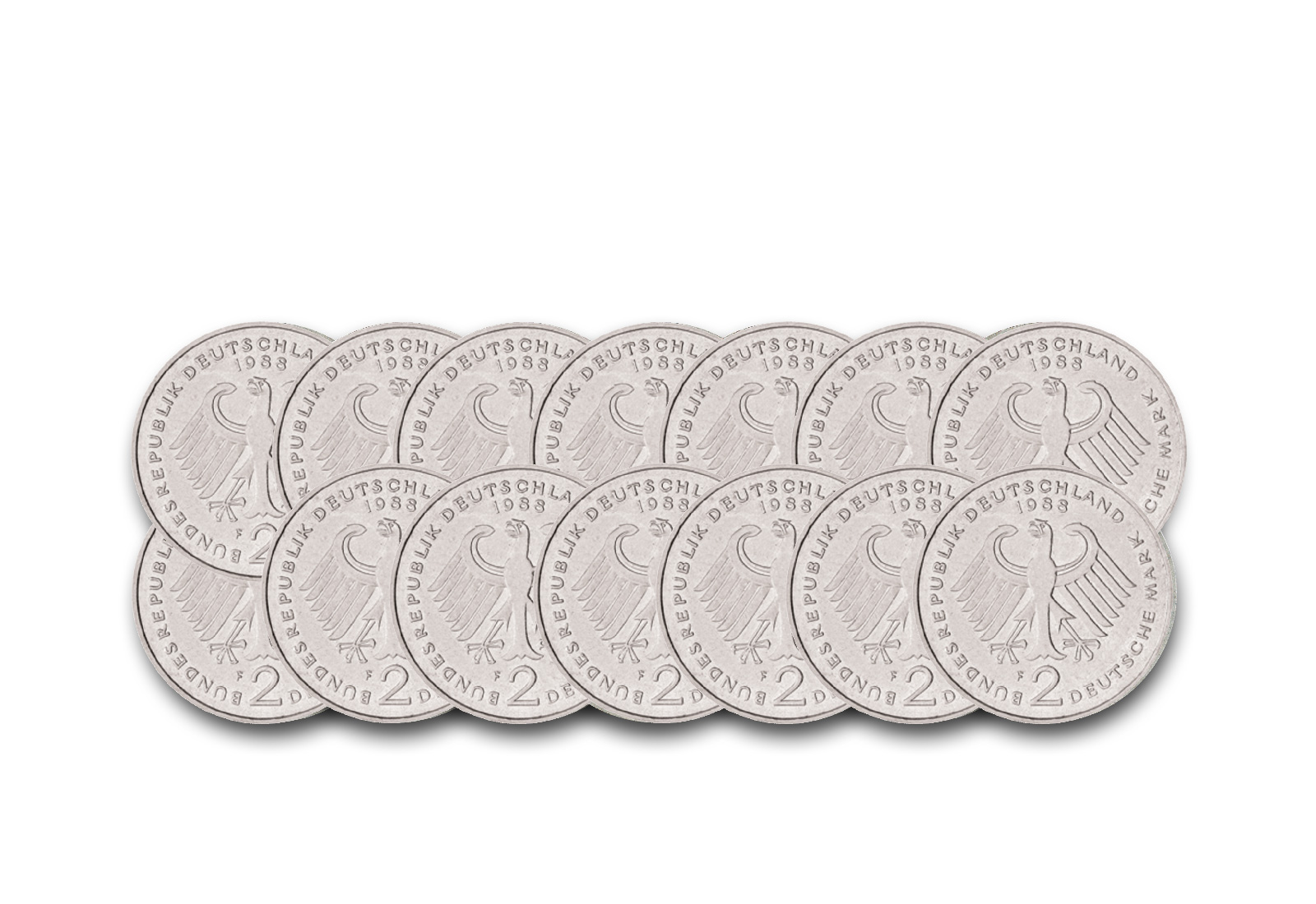 2 DM 1970-1987 BRD Theodor Heuss 72er Set Jaeger-Nr. 407