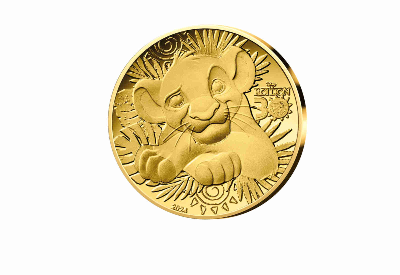 5 Euro Gold 2024 Frankreich 30 Jahre König der Löwen PP