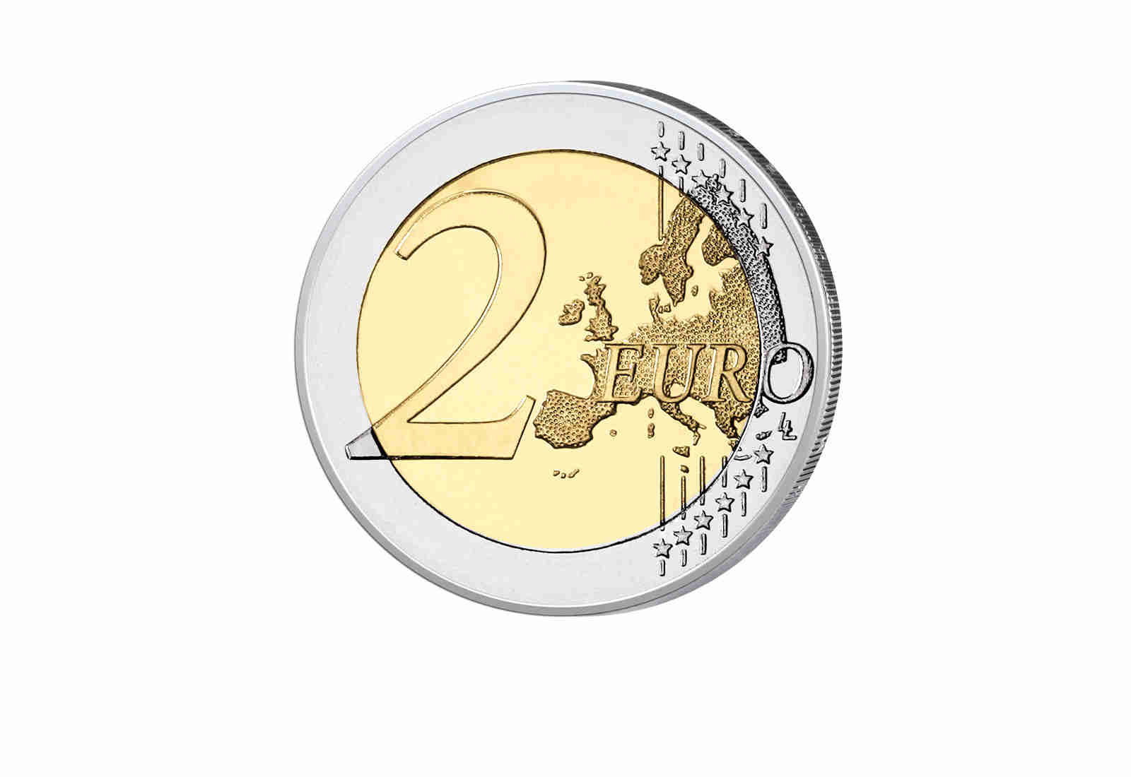 2 Euro mit Farbapplikation Johannes der Täufer - Serie Kunst
