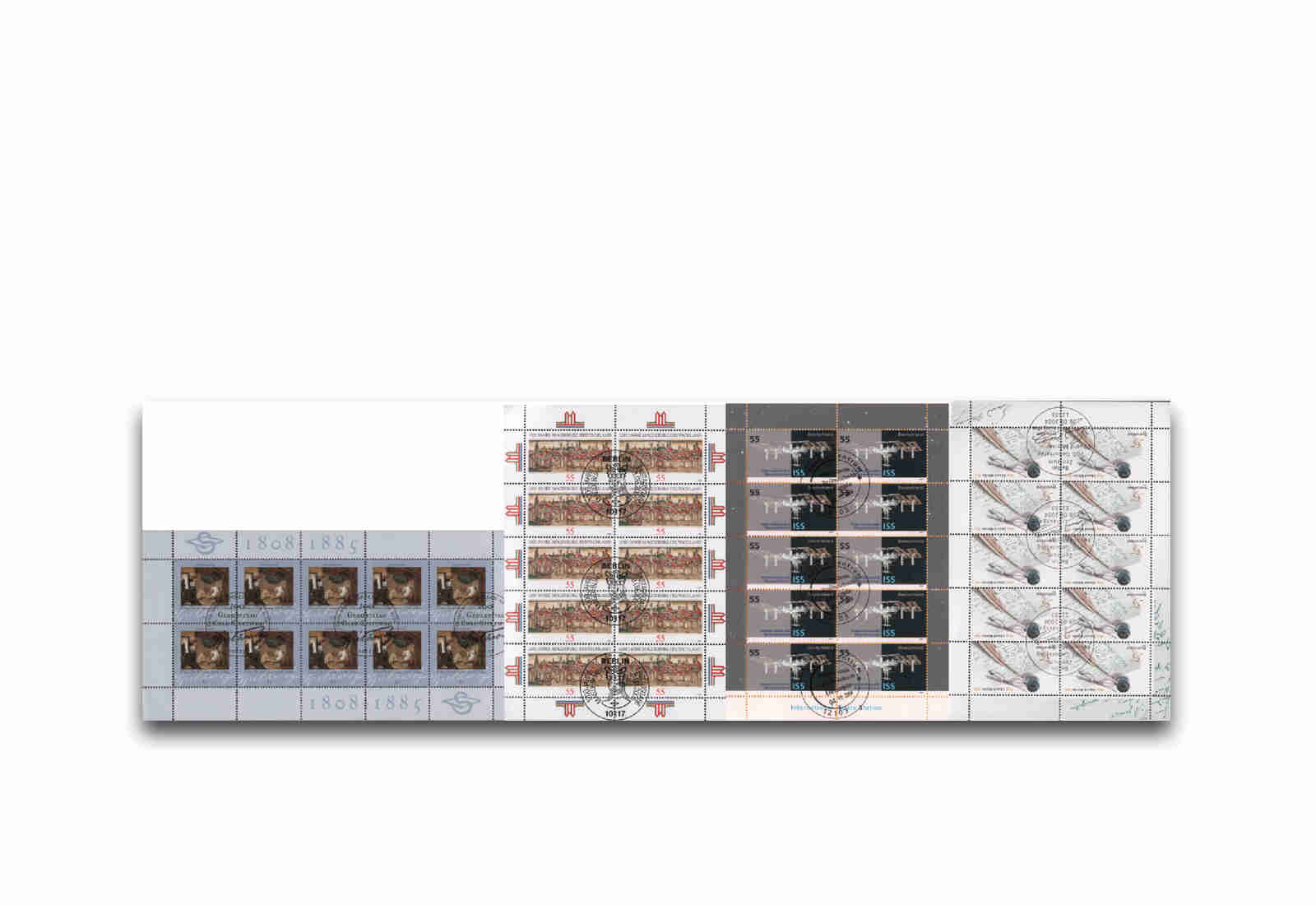 BRD Kleinbogen 4 verschiedene Komplett-Bogen gestempelt
