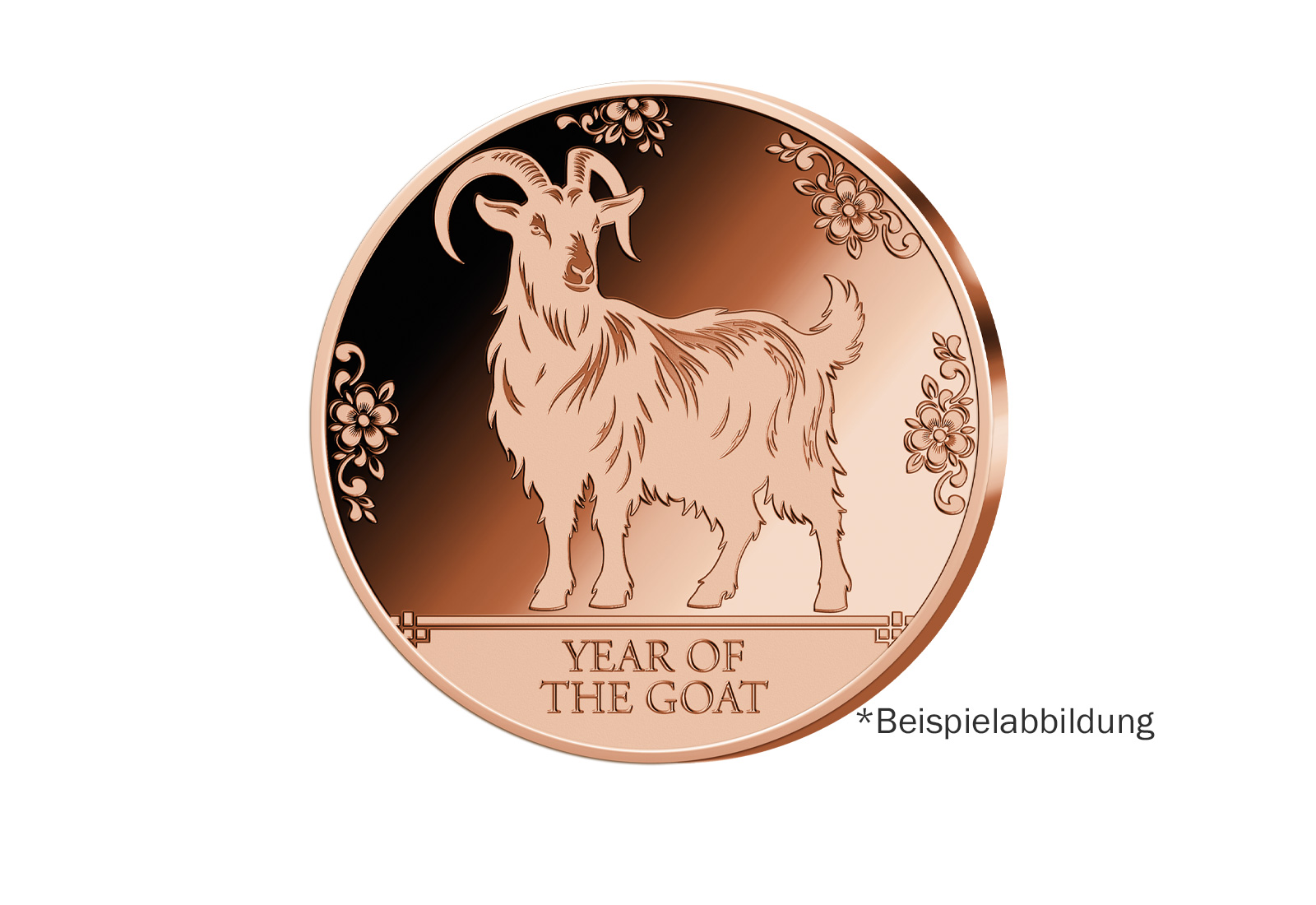 Neuprägung 1 oz 999/1000 Kupfer China Tierkreiszeichen Jahr der Ziege