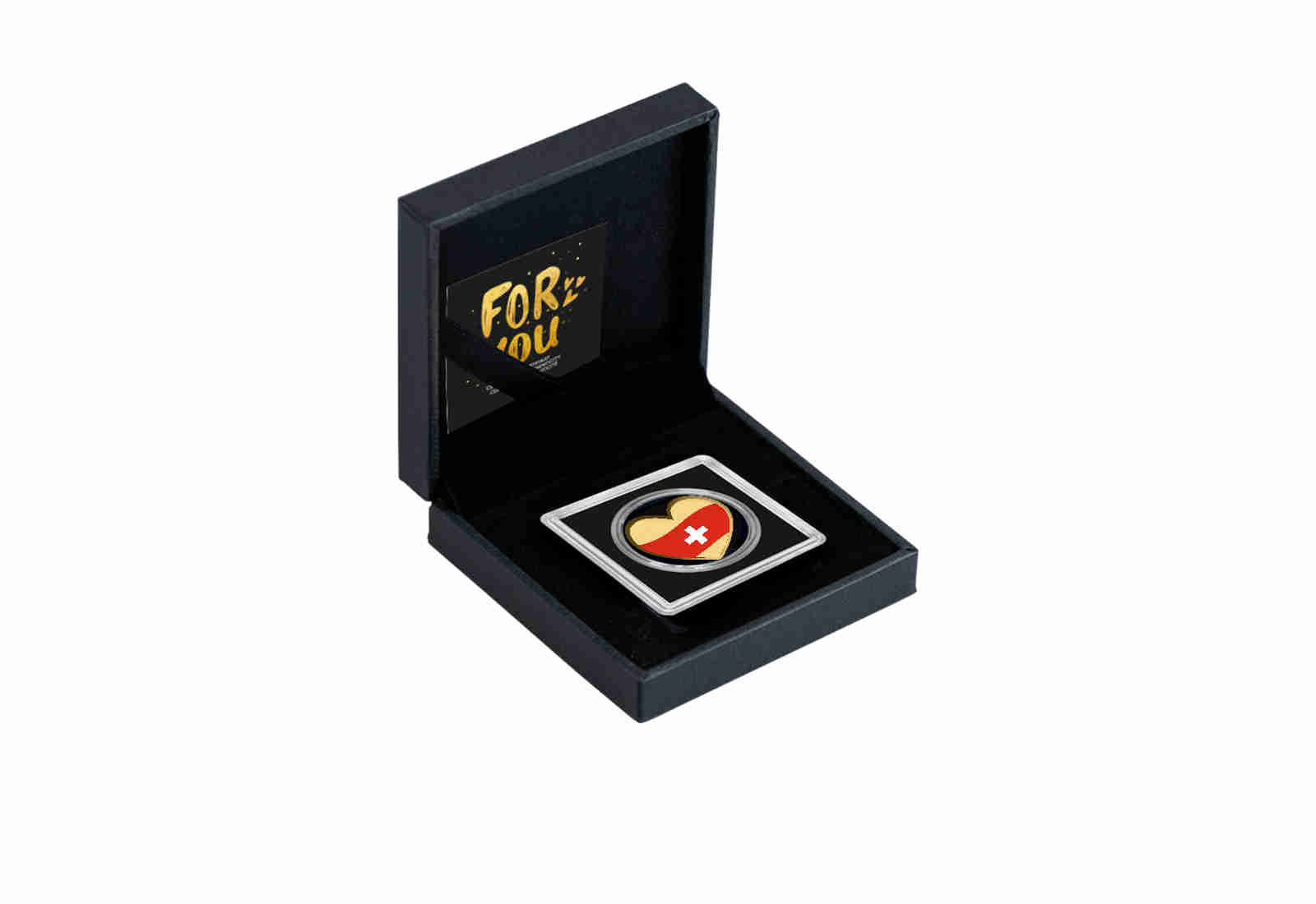 Goldmünze Motiv "Ein Herz für die Schweiz" 999/1000 Gold im Geschenketui
