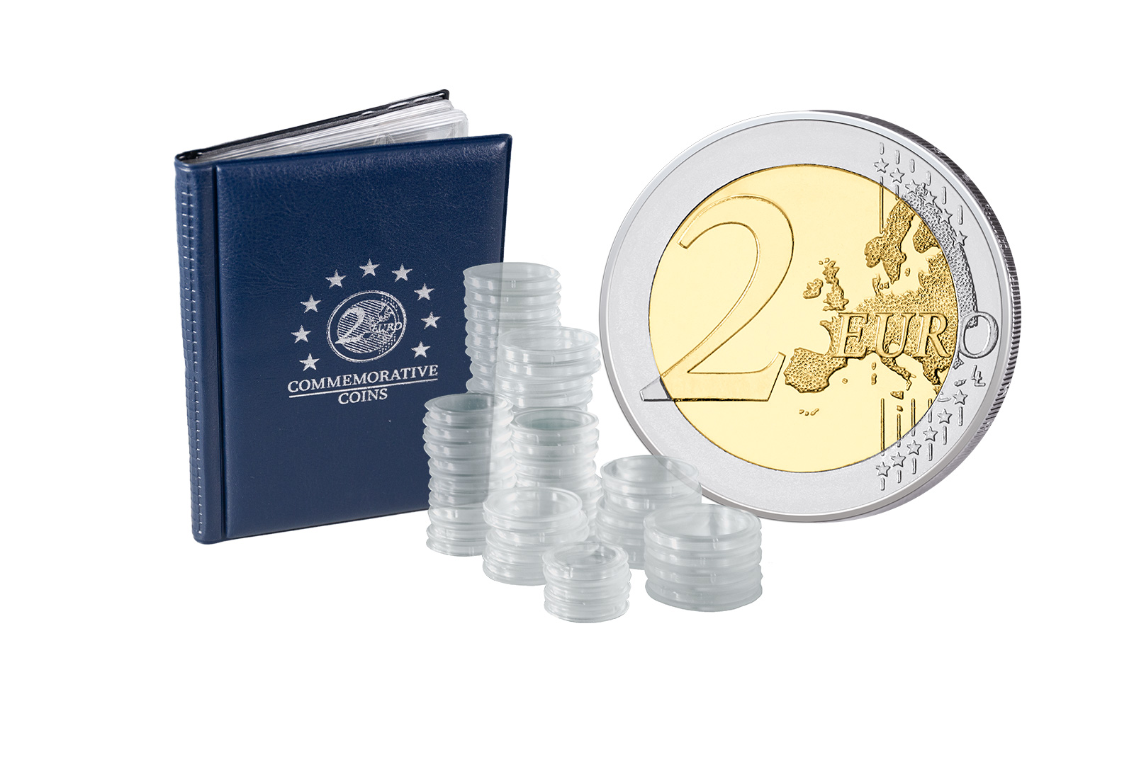 10er Sparset 2 Euro 2025 inklusive Münzkapseln und Münzalbum