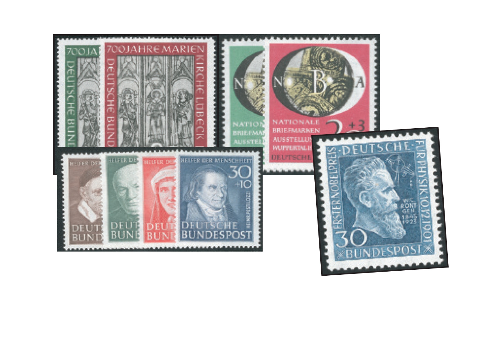 BRD Briefmarken Jahrgang 1951 (ohne Posthorn) gestempelt