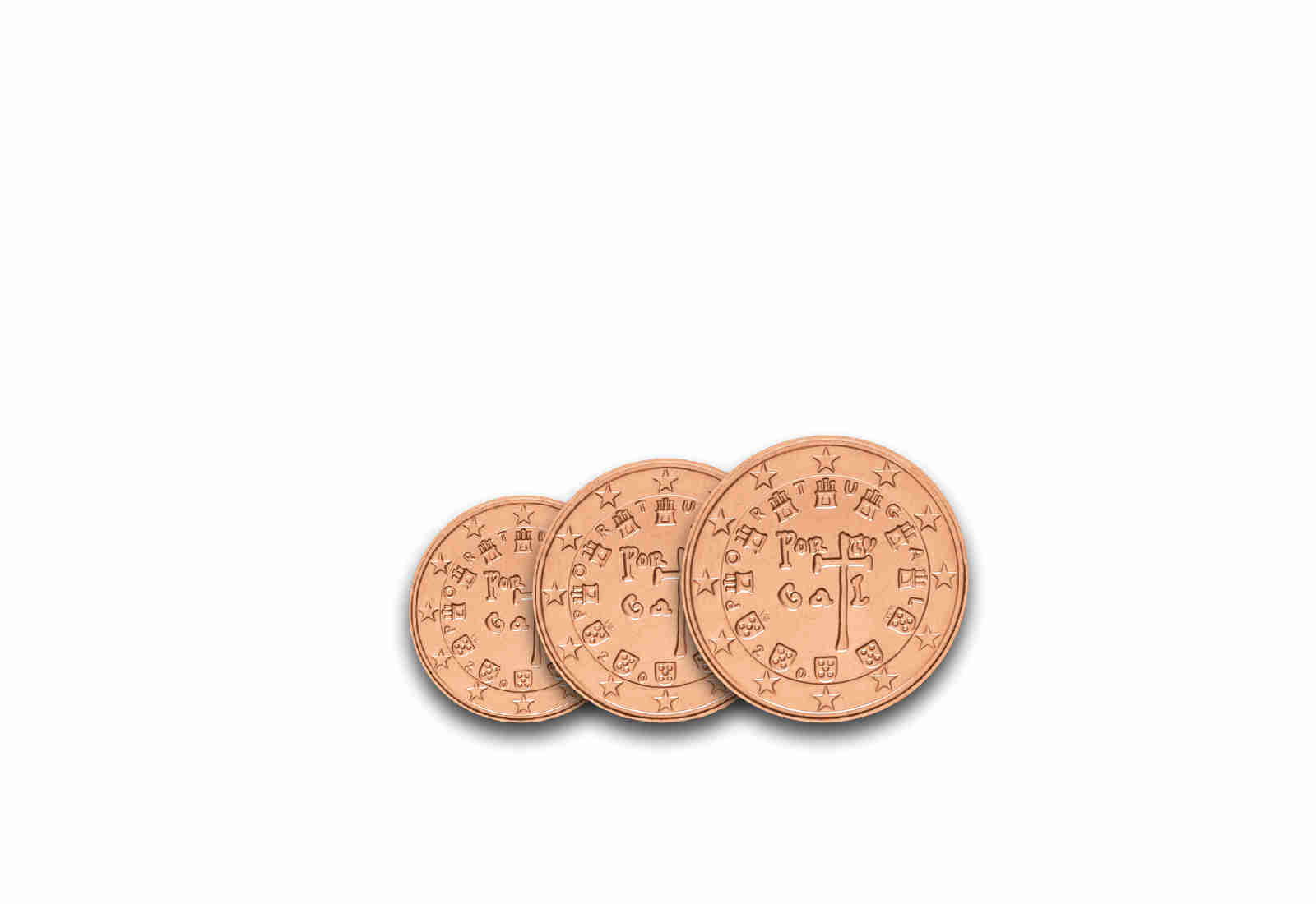 1, 2, 5 Cent Portugal bfr.
