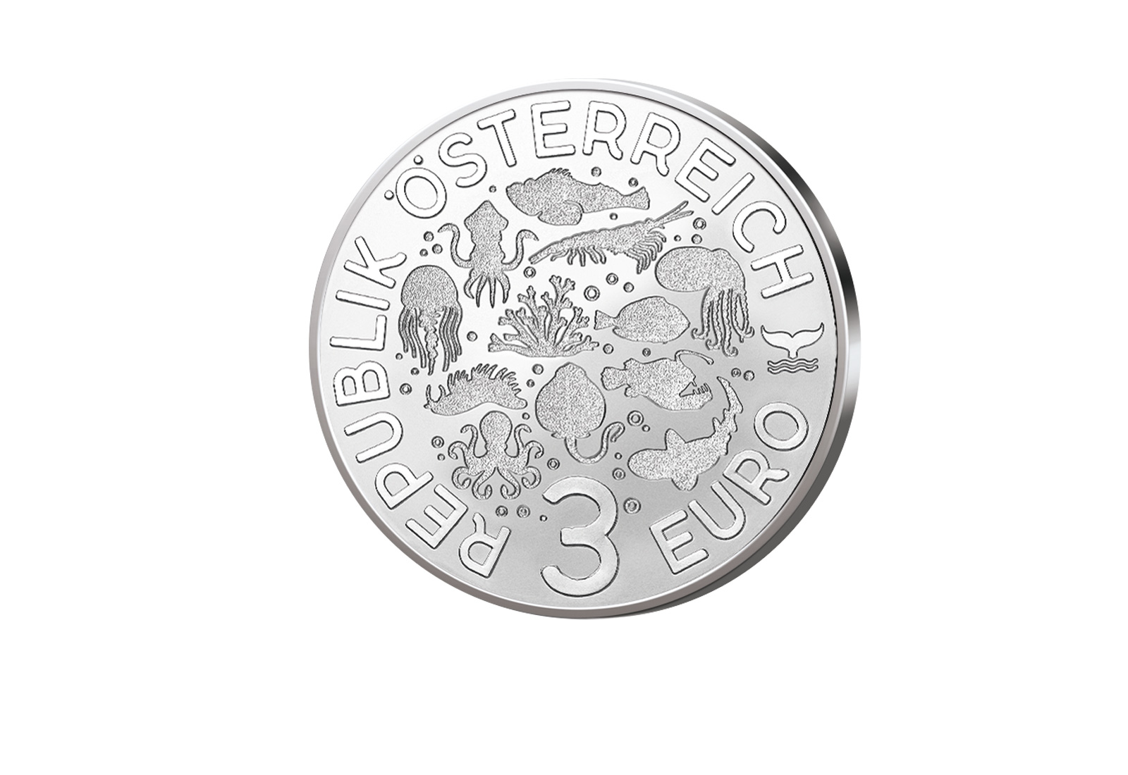 3 Euro Österreich 2023 Tiefsee-Anglerfisch bfr.