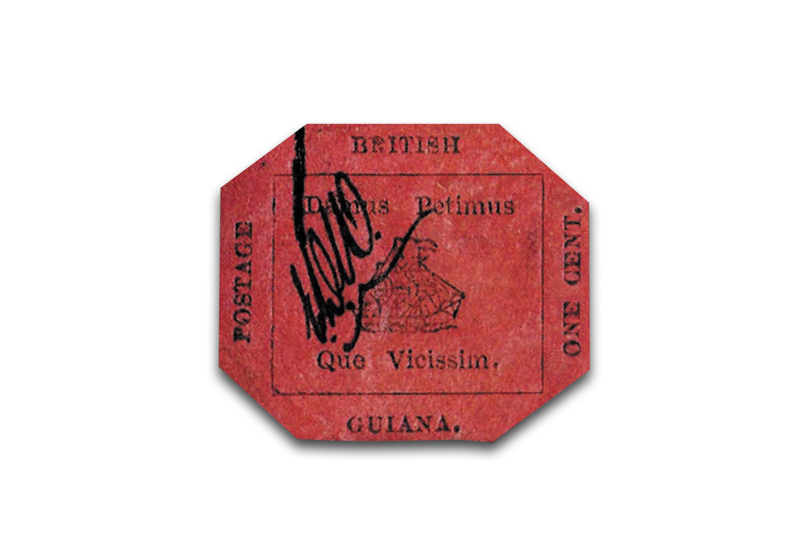 Faksimile British Guiana One Cent Magenta 1856