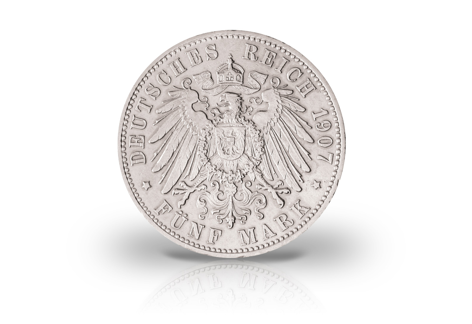 5 Mark 1907 Deutsches Kaiserreich Baden Tod Großherzog Friedrich I. Jaeger-Nr. 37