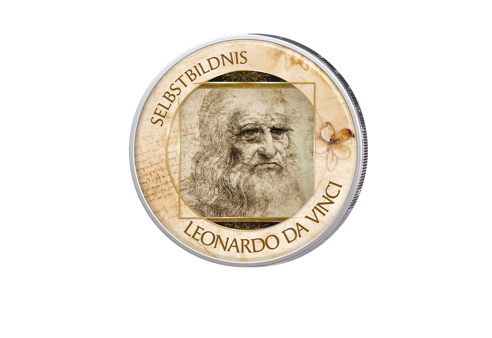 2 Euro Selbstbildnis Serie-Kunst I mit Farbapplikation