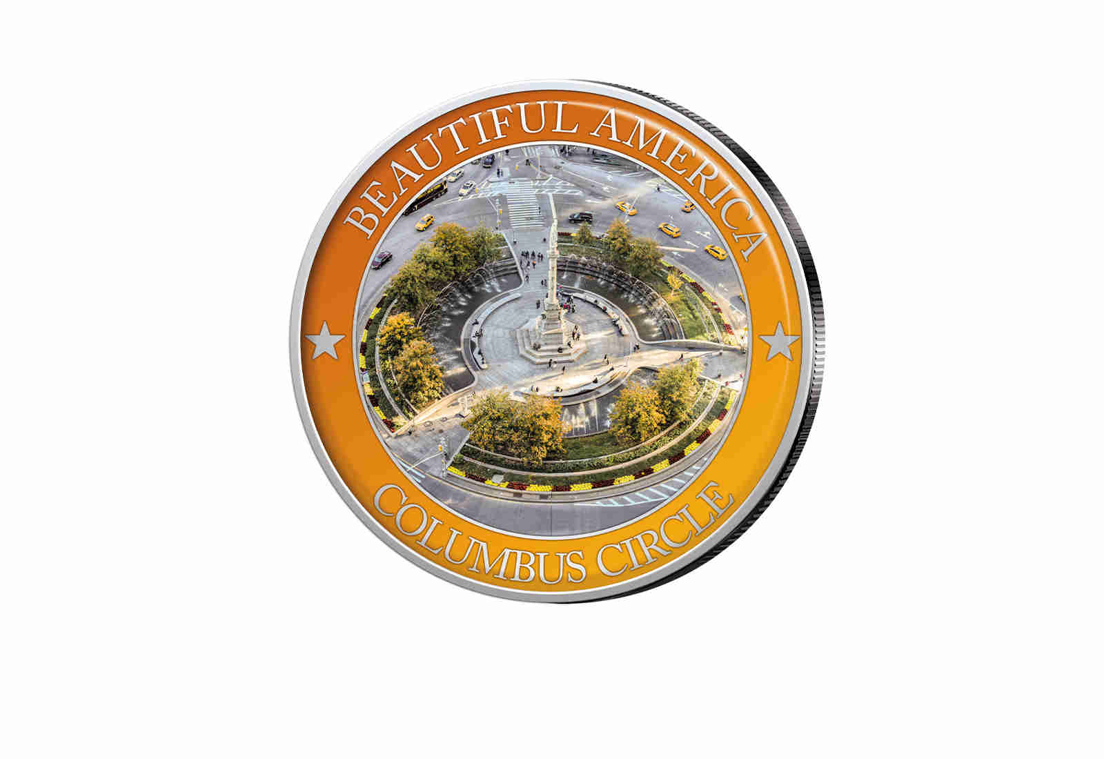 1/2 Dollar USA Columbus Circle - Serie Beautiful America mit Farbapplikation