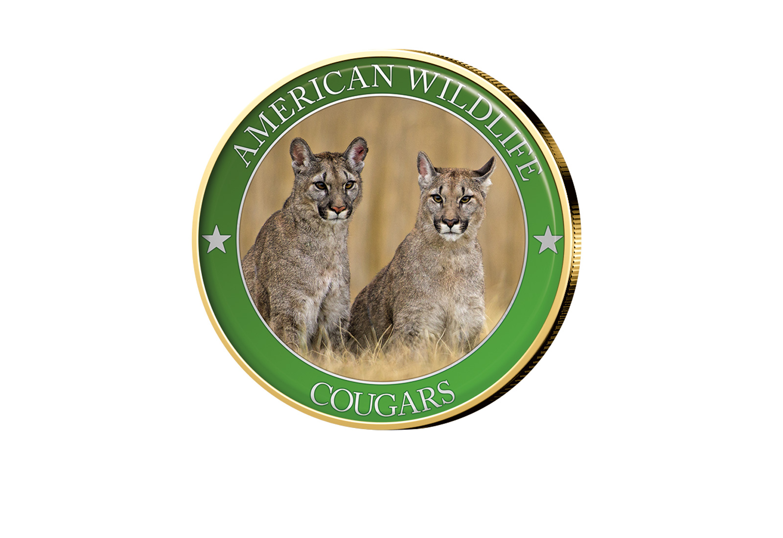 1/2 Dollar USA Cougar Serie American Wildlife mit Farbapplikation