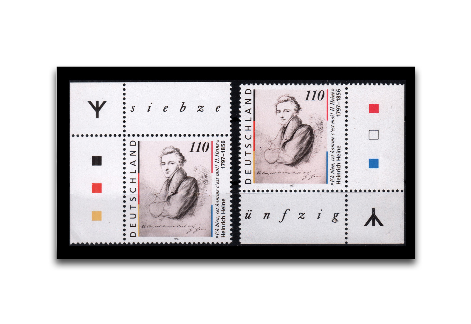 Briefmarke BRD Eckrandstücke links und rechts mit Rune Michel-Nr. 1962 I. postfrisch