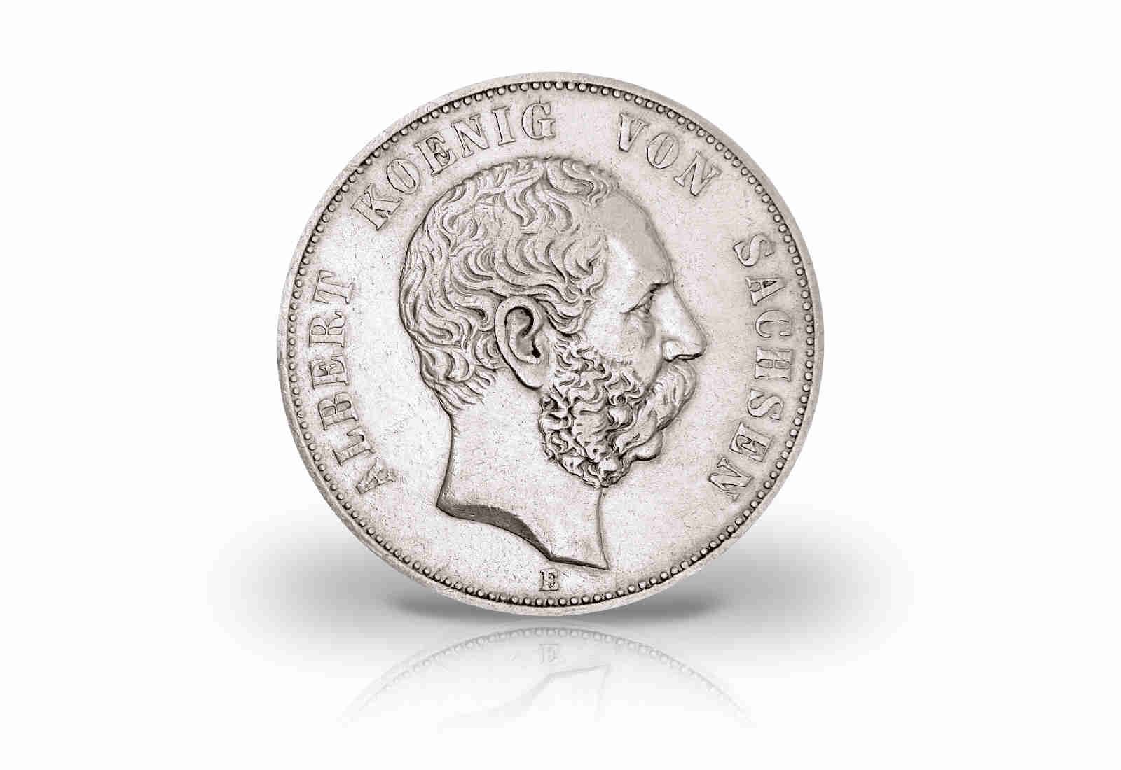 5 Mark 1891-1902 Deutsches Kaiserreich Sachsen König Albert Jaeger-Nr .125