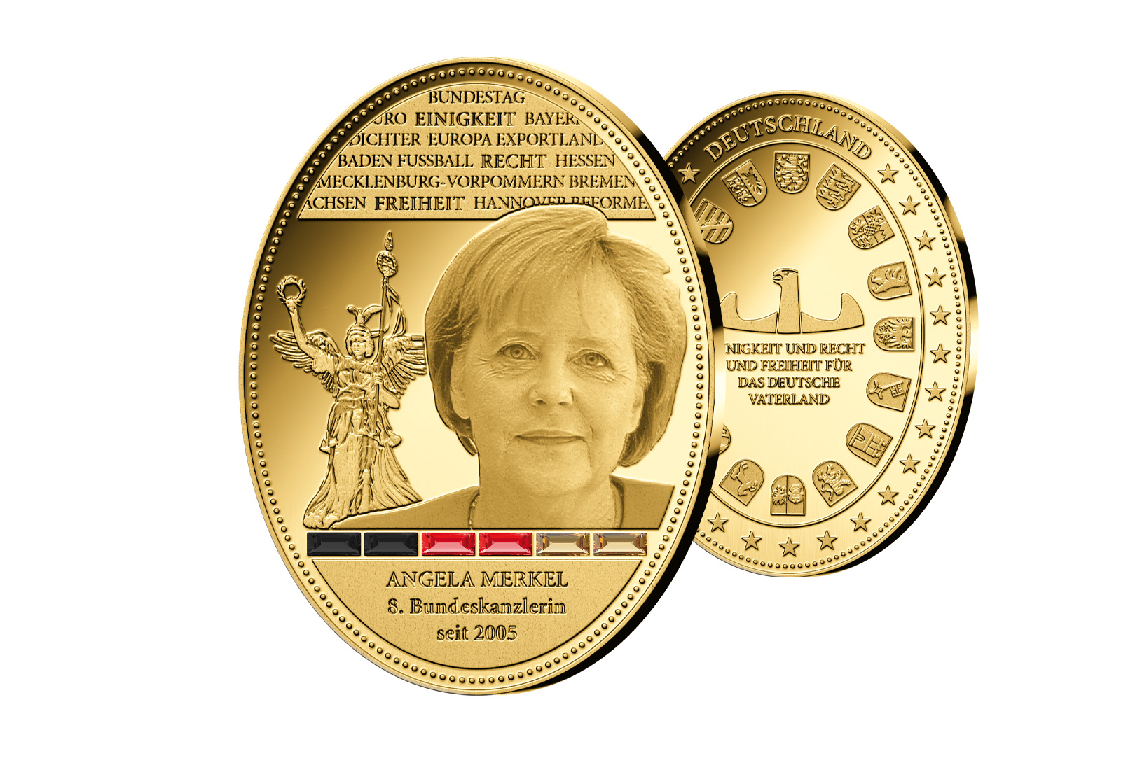 Gigantenprägung Helmut Schmidt veredelt mit 24 Karat Goldauflage mit Sammler-Service