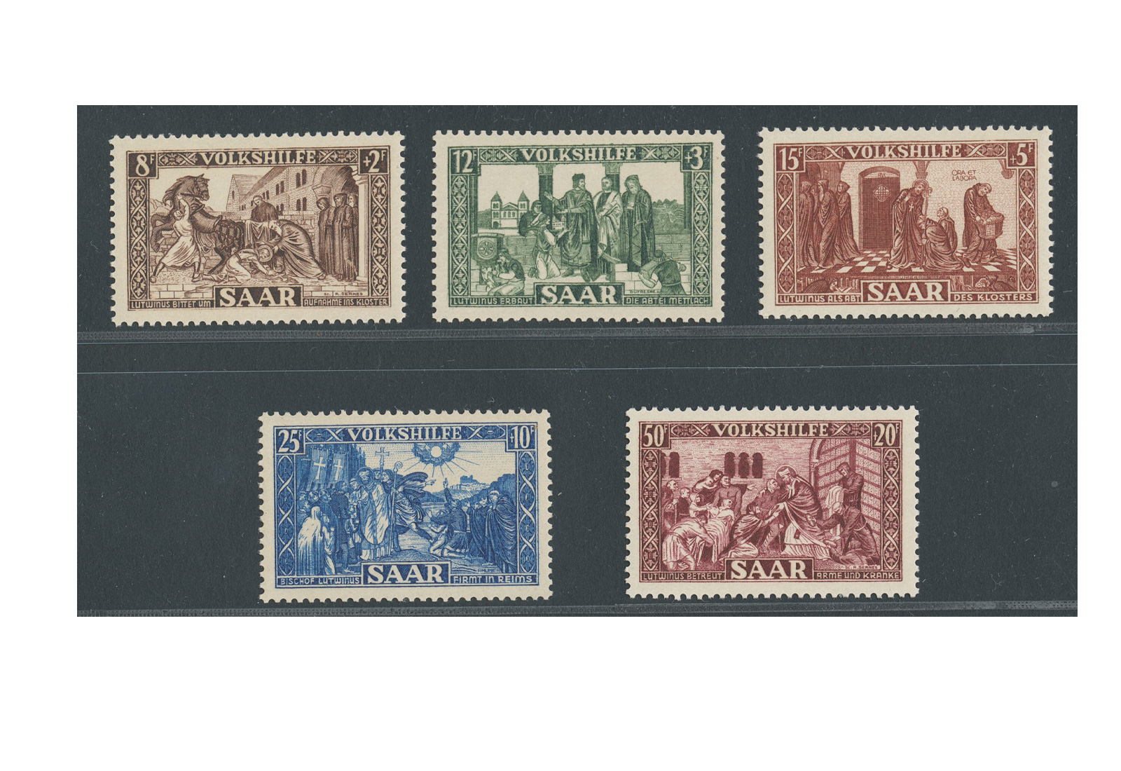 Briefmarke Saar 299/303 gestempelt