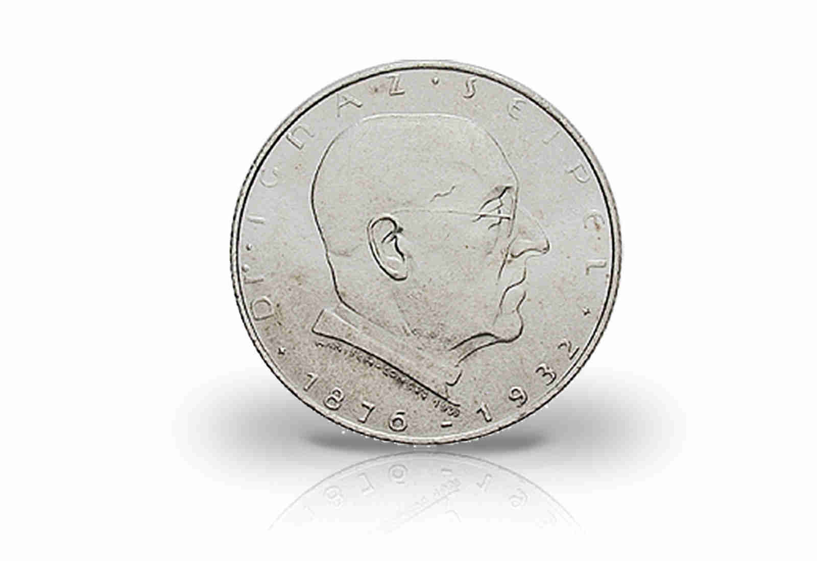 2 Schilling Silbermünze 1933 Österreich Seipel