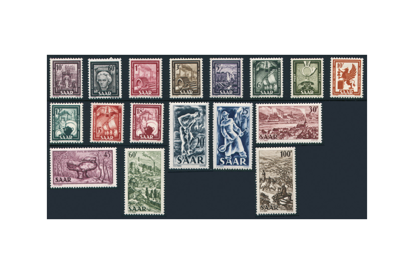 Briefmarke Saar 272/288 gestempelt