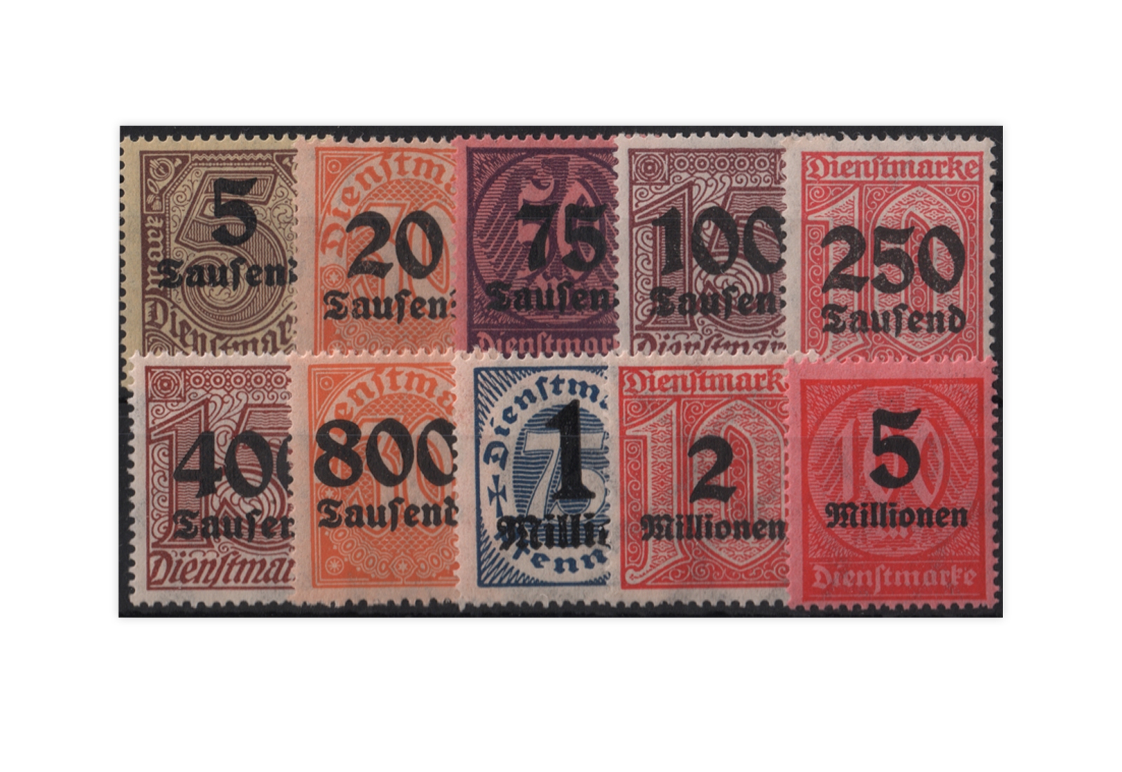 Deutsches Reich Mi. Nr. D 89/98 postfrisch