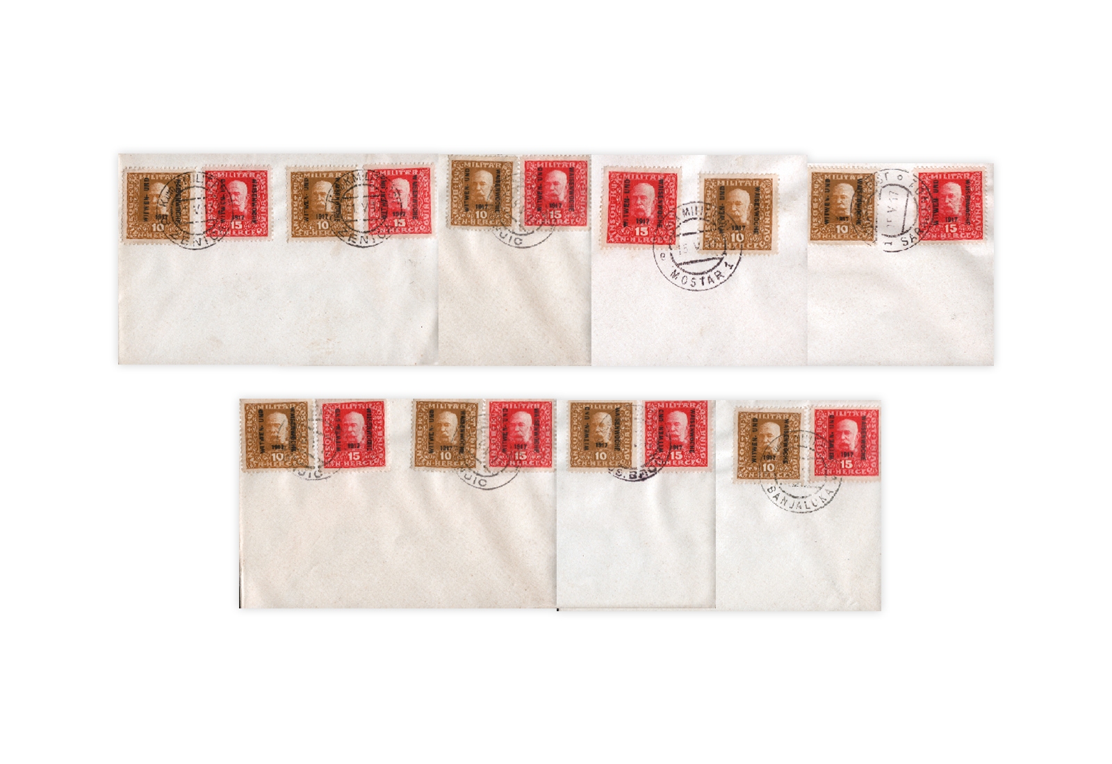 Bosnien-Herzegowina Postbelege I.Weltkrieg Mi.Nr. 119/20 gest.