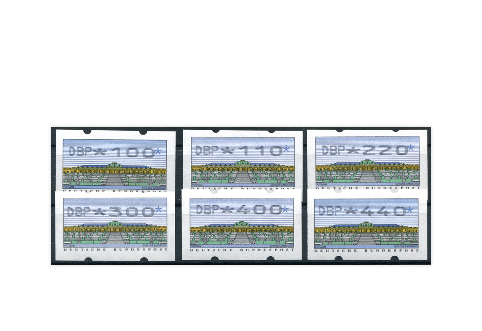 BRD ATM 2.2.1. VS 4 postfrisch mit Zählnummern 6 Werte