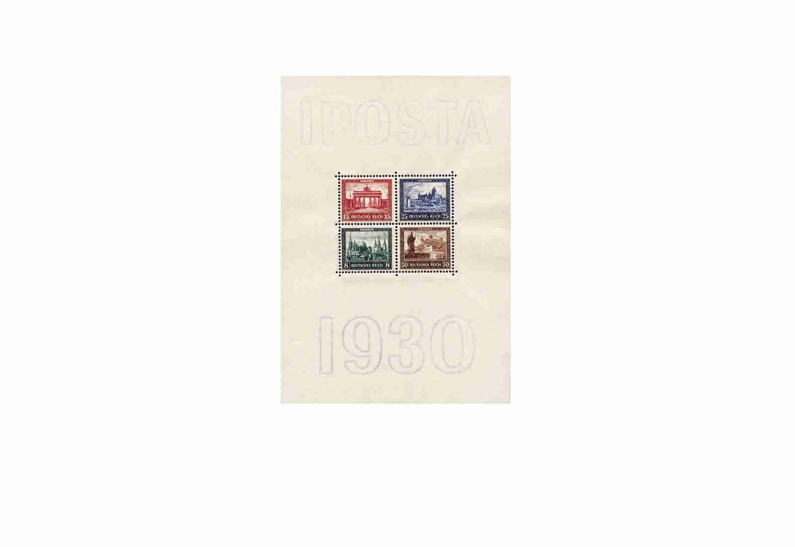 Deutsches Reich Block 1 mit Falz IPOSTA 1930