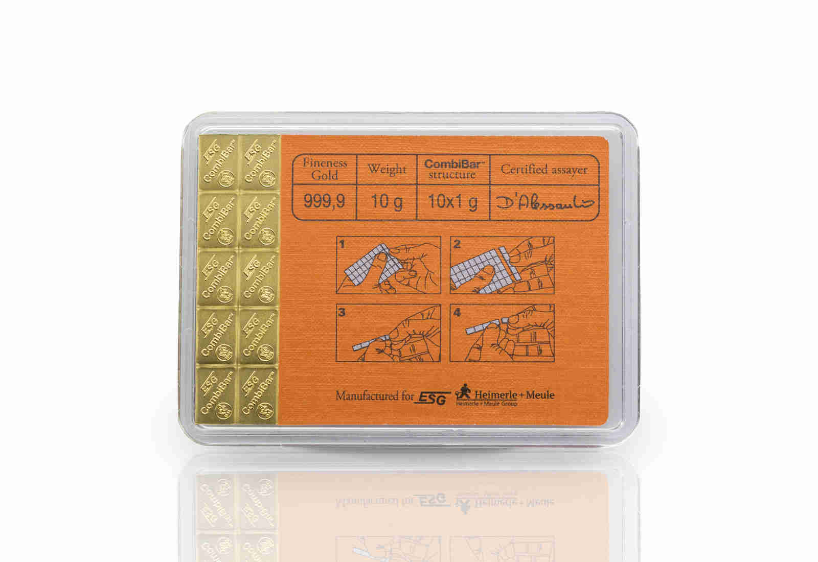 Goldbarren 10x 1 g Combibar Gold