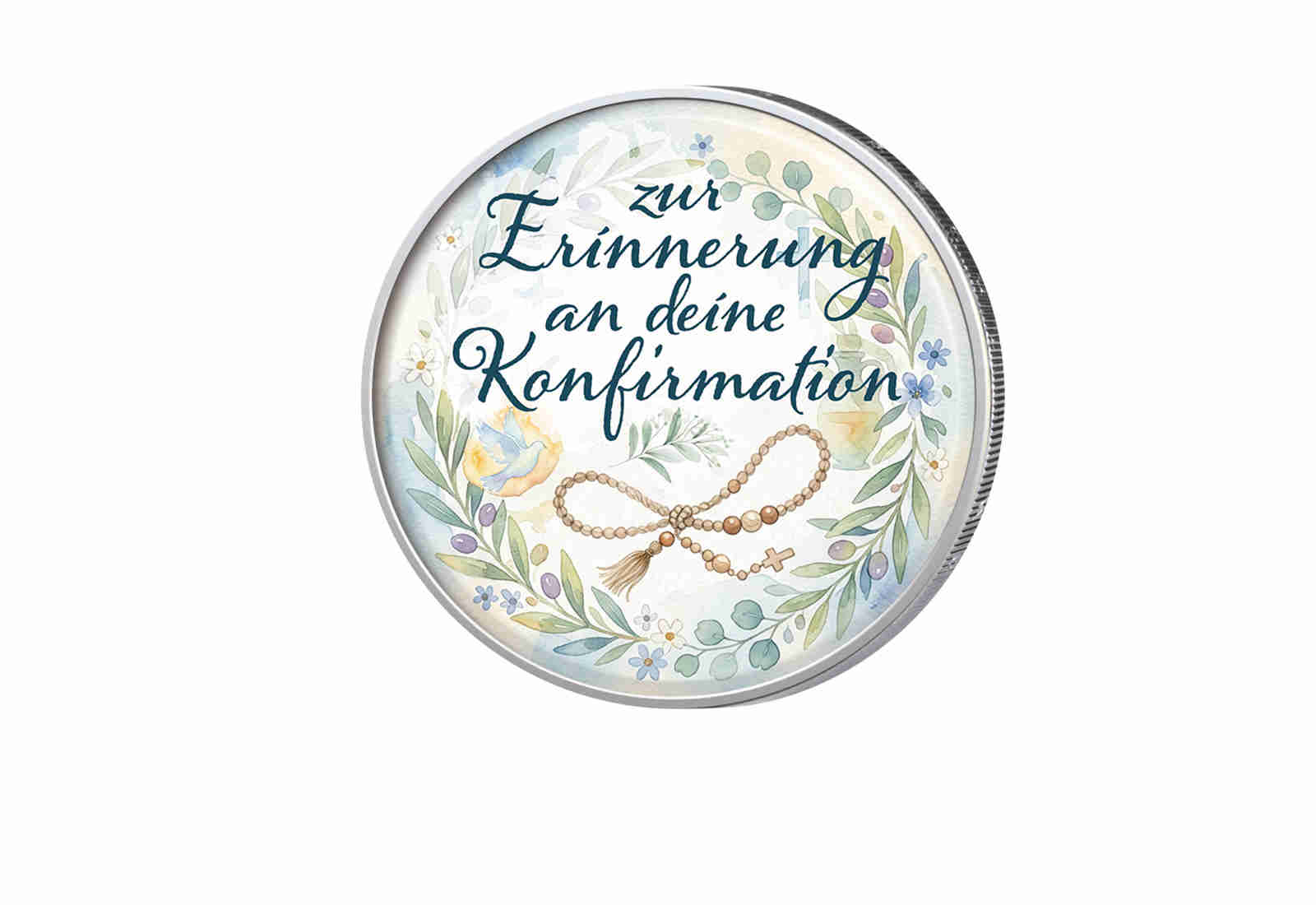 2 Euro mit Farbapplikation Konfirmation