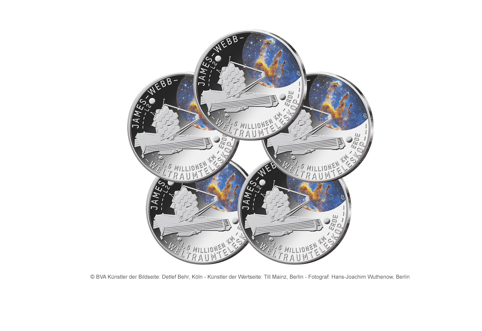 5 Euro 2027 Deutschland James-Webb-Weltraumteleskop - Serie: Erforschung des Weltraums Prägestätten A-J