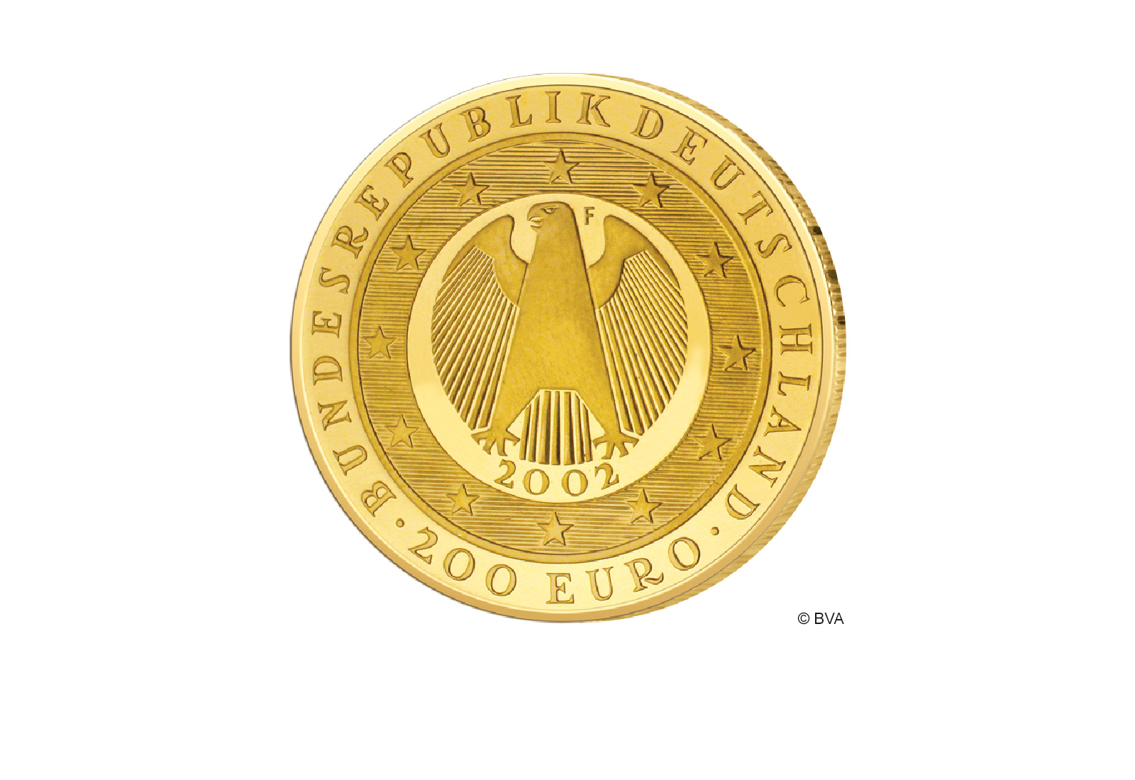 200 Euro Goldmünze 2002 Deutschland Einführung des Euro Prägestätte F