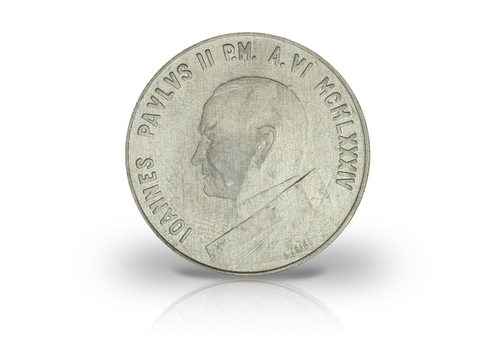 50 Lire 1984 Vatikan Papst Paul II. Die trinkenden Tauben