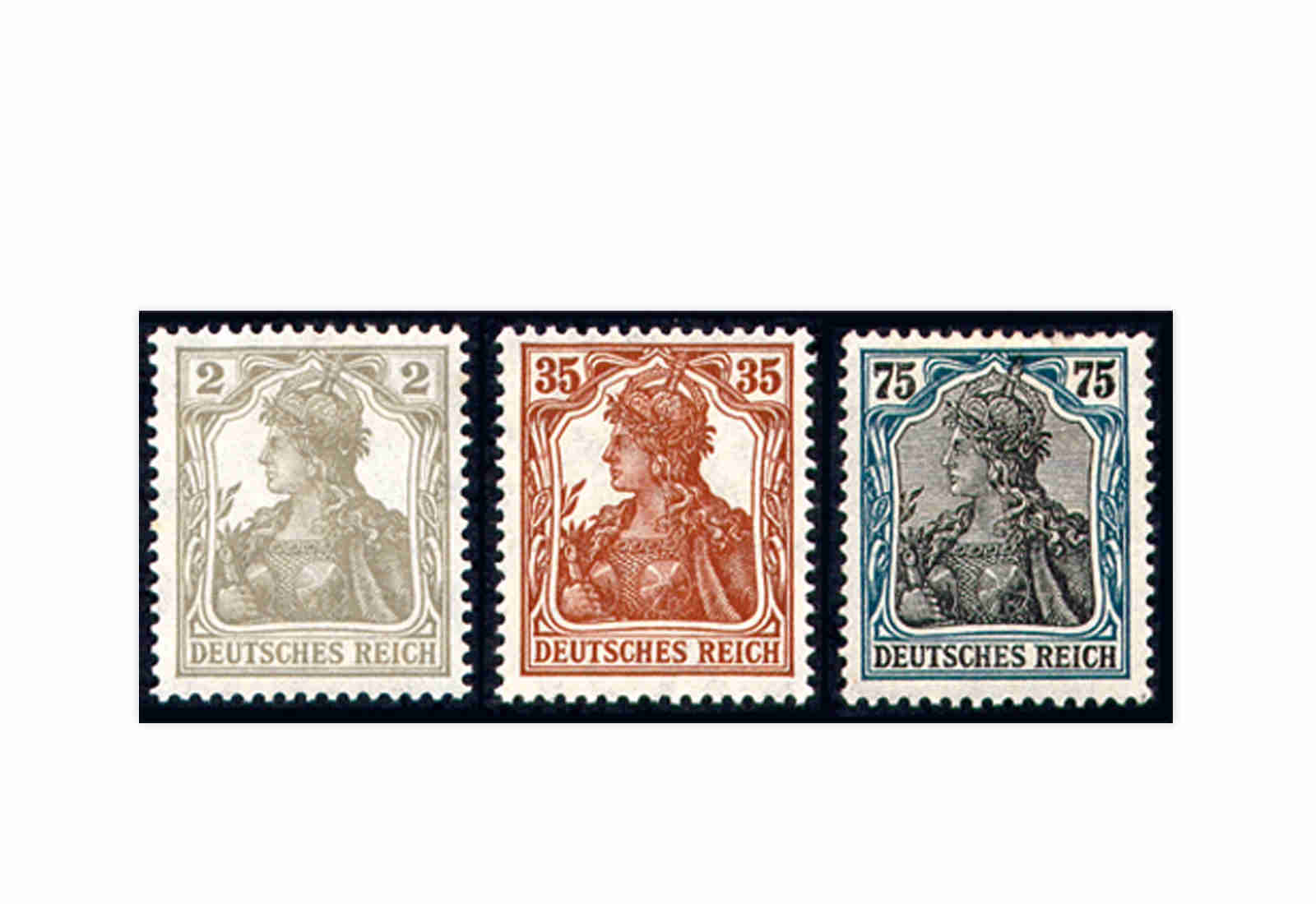 Briefmarken Deutsches Reich Germania 1917/1918 Michel-Nr. 102/104 postfrisch