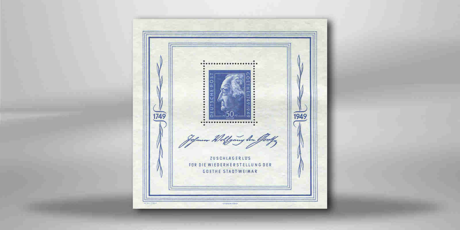 SBZ Block 6 gestempelt Goethe-Block 1949